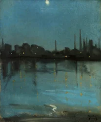 Battersea en de Theems vanuit Chelsea, ca. 1890